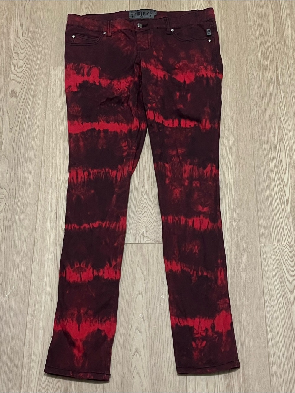 TRIPP NYC Daang Goodman Vintage Rare 90’s Red Bleach Skinny Jeans, size 9 BNWOT